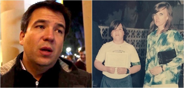 Recondo junto a su madre