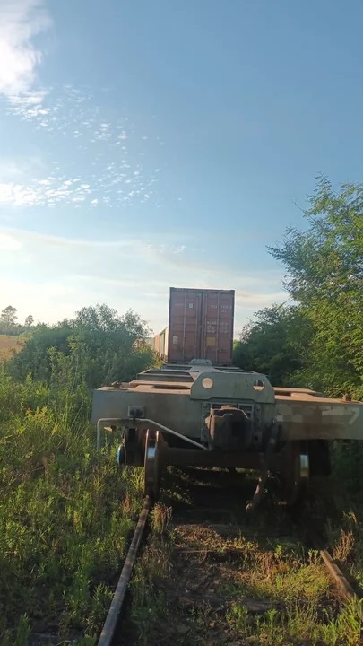 Parte del tren de carga que descarriló en Misiones.