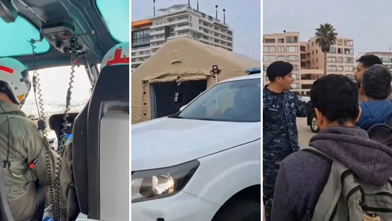 La armada de Chile busca a un argentino que fue arrastrado por el mar.