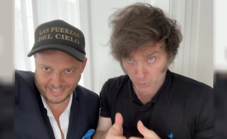El presidente Javier Milei y Demian Reidel.