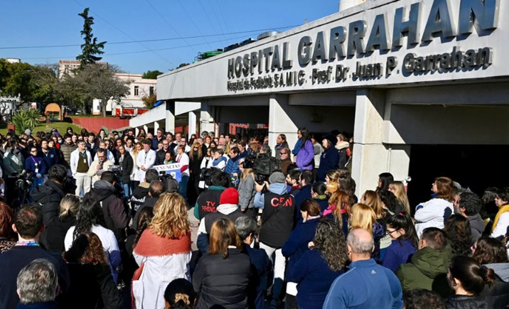 Los trabajadores del Garrahan, movilizados.