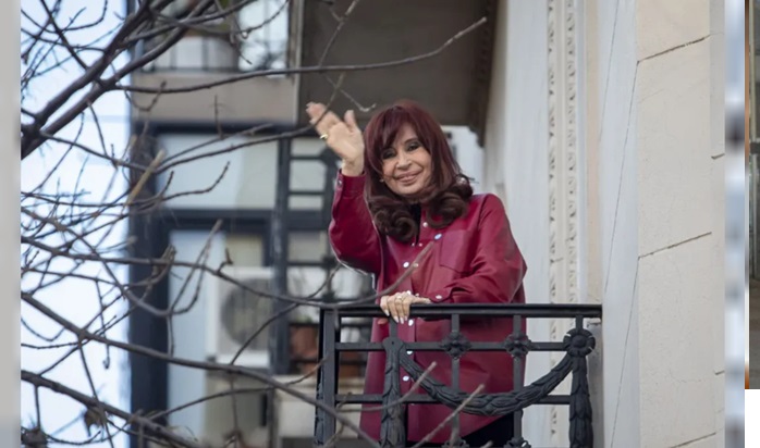 Cristina Kirchner en su prisión domiciliaria.