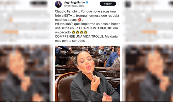 Virginia Gallardo en X.<br/>
Agencia NA (Captura)