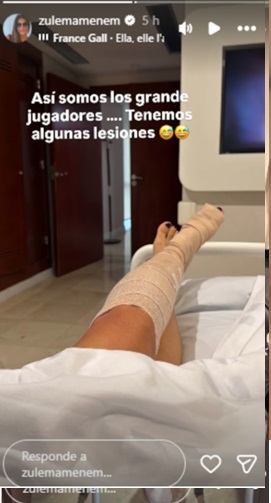 Zulema Menem mostr&oacute; su vendaje en la pierna (Foto: captura Instagram/zulemamenem)