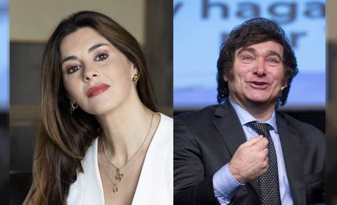 El presidente Javier Milei y la diputada Marcela Pagano.