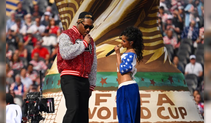 Los cantantes Future y Tyla<br/>
Foto: Agencia NA - Redes sociales (FIFA)