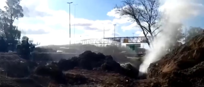 Escape de gas en la Autopista Dellepiane.